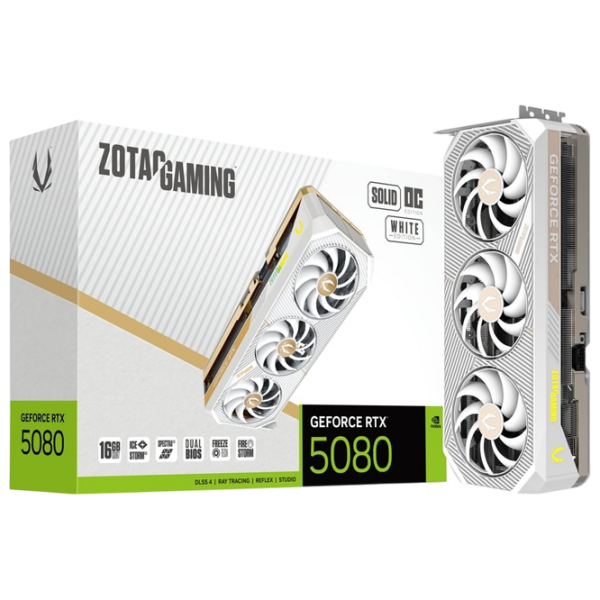 Видеокарта Zotac GeForce RTX 5080 SOLID OC White Edition 16 ГБ PCI Express x16 5.0 photo 5