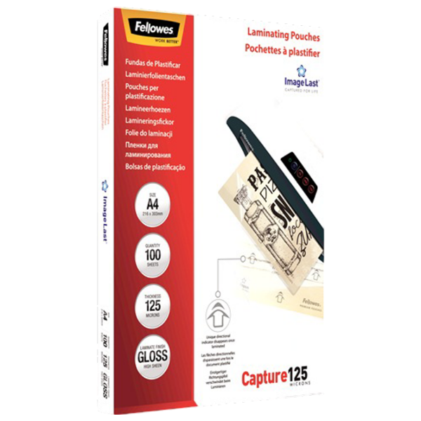 Film pentru laminator Fellowes ImageLast A4 125 Micron Gloss Transparent A4,  photo 2