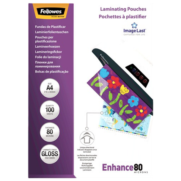 Пленка для ламинатора Fellowes ImageLast A4 80 Micron Gloss Прозрачный А4,  photo 1