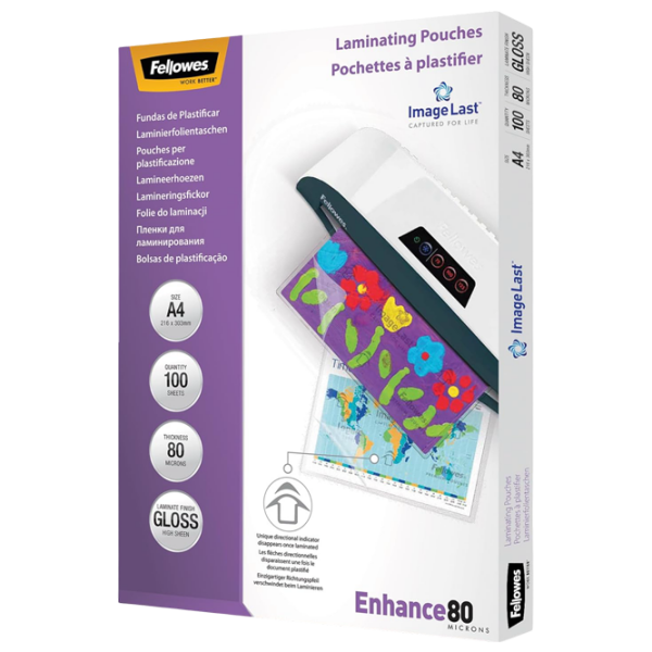 Пленка для ламинатора Fellowes ImageLast A4 80 Micron Gloss Прозрачный А4,  photo 4