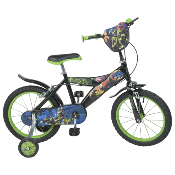 Bicicletă Dino Bikes Ninja 16" Black Green Oțel / Pentru copii photo 1