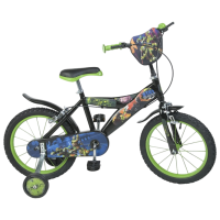 Bicicletă Dino Bikes Ninja 16" Black Green Oțel / Pentru copii