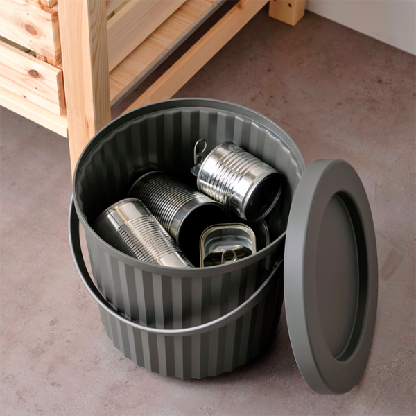 Coș de gunoi Ikea Dammang Dark Gray Plastic, 8l photo 3