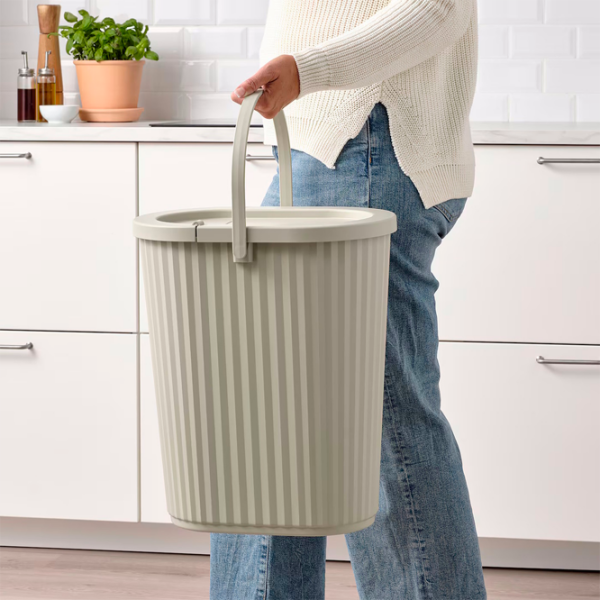 Coș de gunoi Ikea Dammang Gray Beige Plastic, 26l photo 4