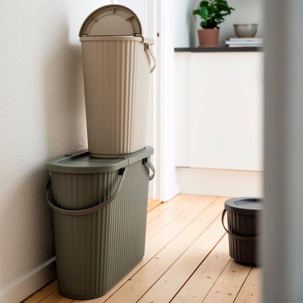 Coș de gunoi Ikea Dammang Gray Beige Plastic, 26l photo 7