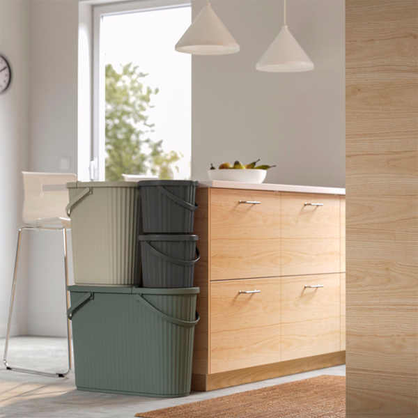 Coș de gunoi Ikea Dammang Gray Beige Plastic, 26l photo 8