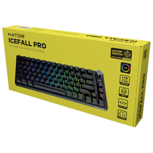 Клавиатура Hator Icefall Pro Wireless Черный Игровой, Беспроводные photo 5