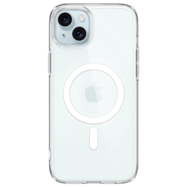 Husă pentru smartphone Apple iPhone 15 (Ultra Hybrid) Transparent White Spigen, TPU, MagSafe Back photo 1