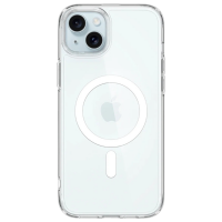 Husă pentru smartphone Apple iPhone 15 (Ultra Hybrid) Transparent White Spigen, TPU, MagSafe Back