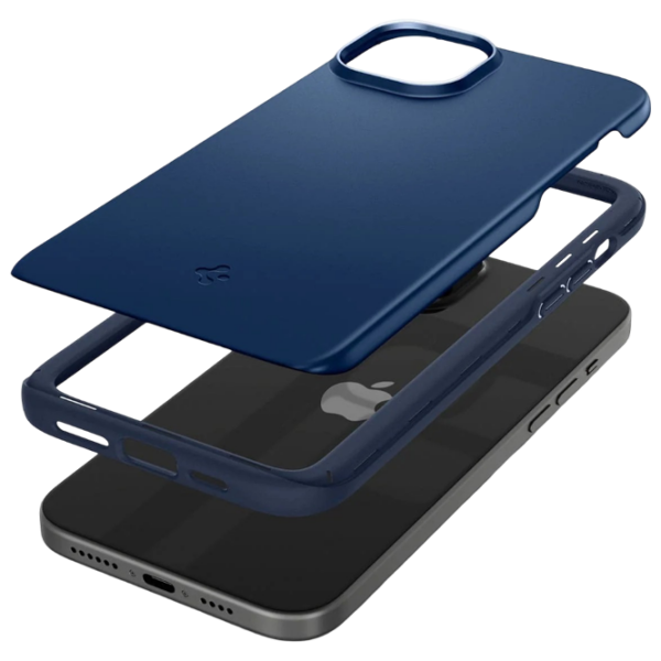 Husă pentru smartphone Apple iPhone 15 (Thin Fit) Matte Blue Spigen, TPU, Back photo 3