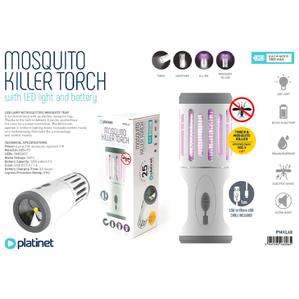 Lampă anti insecte Platinet PMKL60 Grey  photo 4