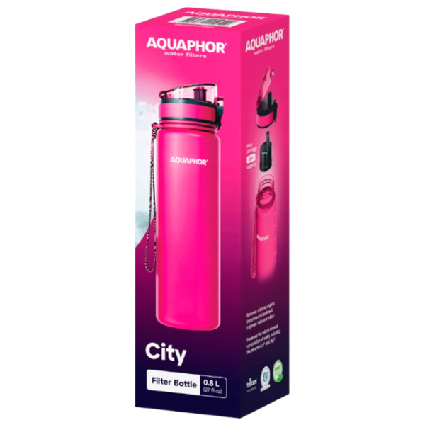 Sticlă pentru apă Aquaphor City Light Pink 0.8l photo 5