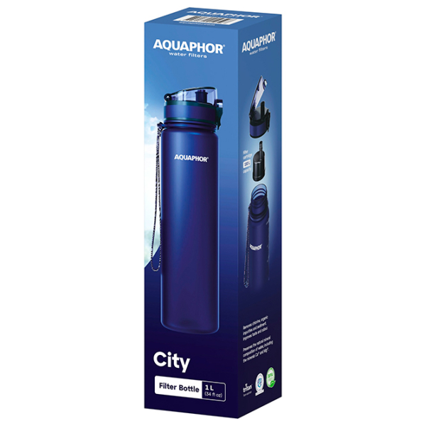 Sticlă pentru apă Aquaphor City Dark Blue 1l photo 5