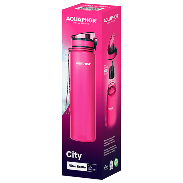 Sticlă pentru apă Aquaphor City Pink 1l photo 5