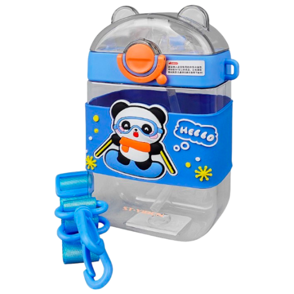 Sticlă pentru apă Kids Nico Hello Panda Blue 0.47l photo 1