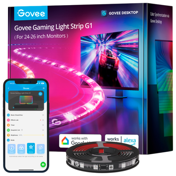 Bandă Led Govee Gaming Light Strip G1 Black  photo 11