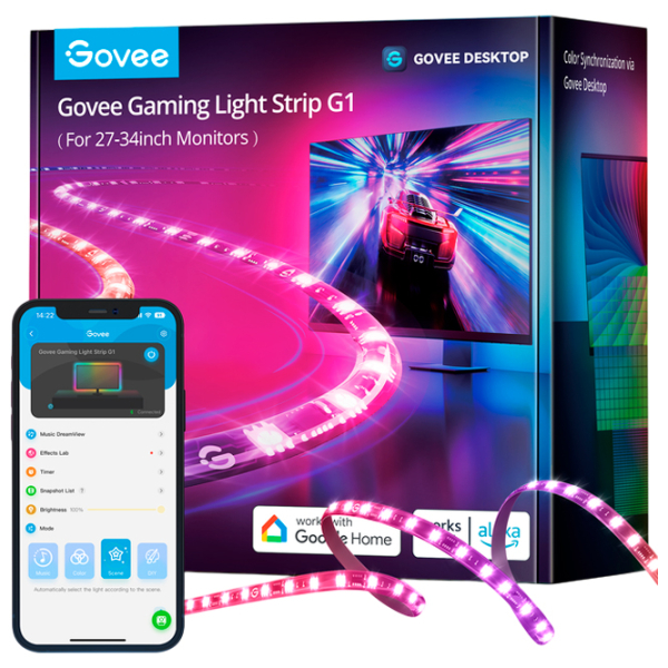 Bandă Led Govee Gaming Light Strip G1 Black  photo 12