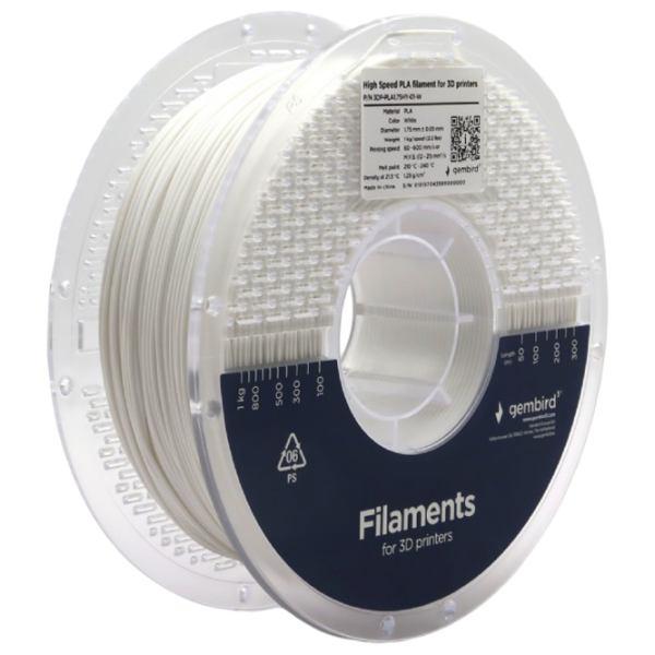 Филамент Gembird 3DP-PLA1.75HY-01-W Белый  photo 2