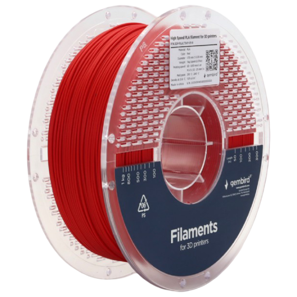 Филамент Gembird 3DP-PLA1.75HY-01-R Красный  photo 1