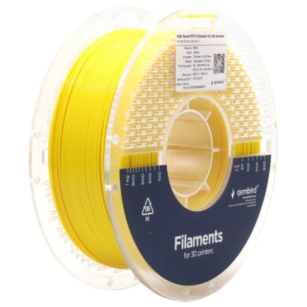 Filament Gembird 3DP-PETG1.75HY-01-Y Yellow  photo 1