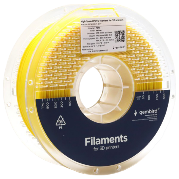 Filament Gembird 3DP-PETG1.75HY-01-Y Yellow  photo 2