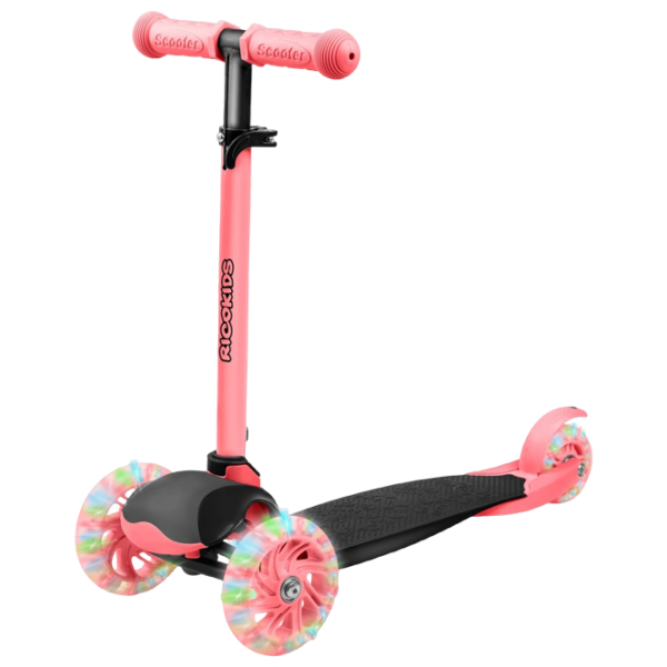 Trotinetă pentru copii cu trei roți Ricokids Loco (5642263) Pink 3 ani, 25 kg, Din silicon photo 1