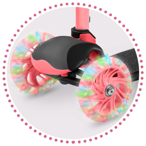 Trotinetă pentru copii cu trei roți Ricokids Loco (5642263) Pink 3 ani, 25 kg, Din silicon photo 4