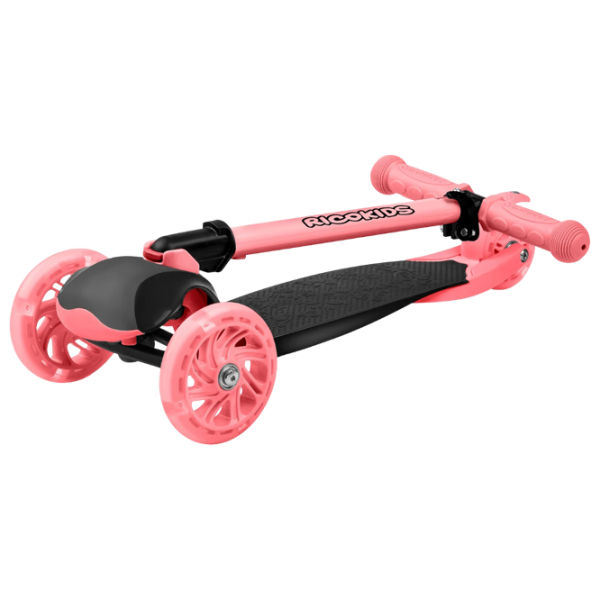 Trotinetă pentru copii cu trei roți Ricokids Loco (5642263) Pink 3 ani, 25 kg, Din silicon photo 9