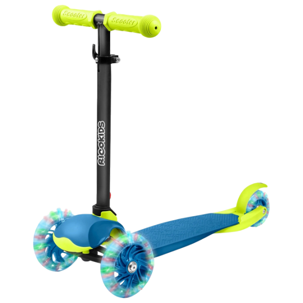 Trotinetă pentru copii cu trei roți Ricokids Loco (5642268) Blue 3 ani, 25 kg, Din silicon photo 1