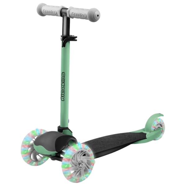 Trotinetă pentru copii cu trei roți Ricokids Loco (5642275) Green 3 ani, 25 kg, Din silicon photo 1