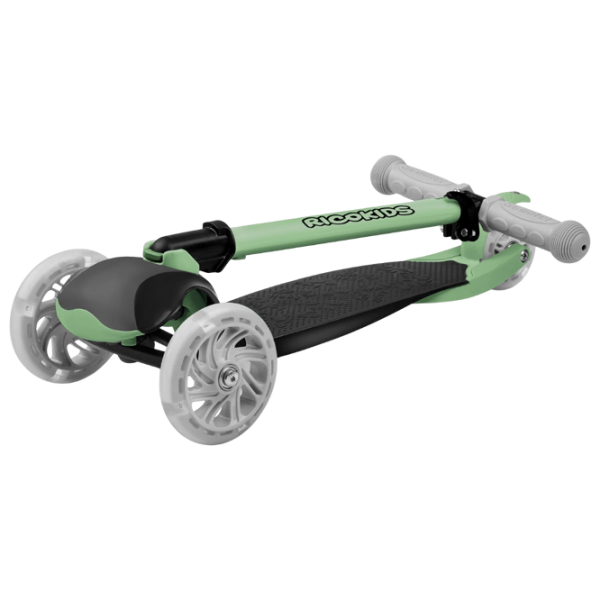 Trotinetă pentru copii cu trei roți Ricokids Loco (5642275) Green 3 ani, 25 kg, Din silicon photo 2