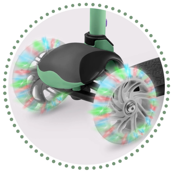 Trotinetă pentru copii cu trei roți Ricokids Loco (5642275) Green 3 ani, 25 kg, Din silicon photo 8