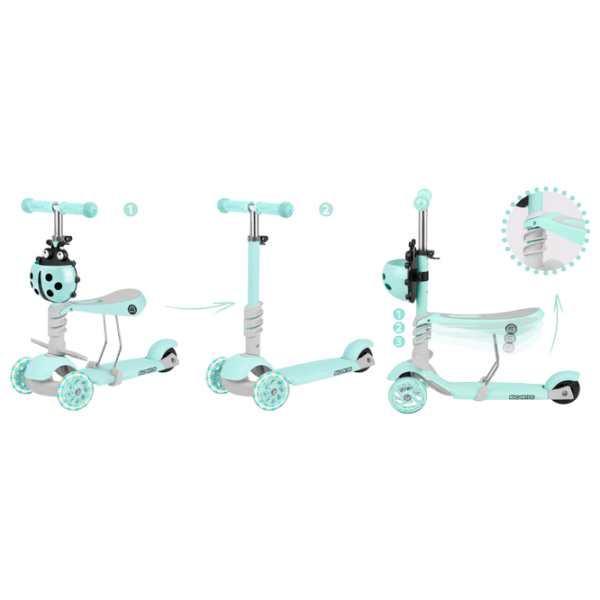 Trotinetă pentru copii cu trei roți Ricokids Buggy (5642234) Mint 3 ani, 30 kg, Din silicon photo 3