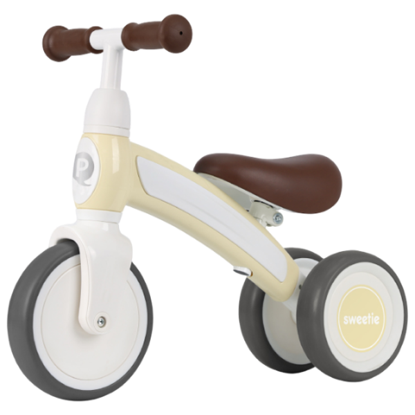 Bicicletă fără pedale Qplay Sweetie Beige Cream Metal / Pentru copii photo 2