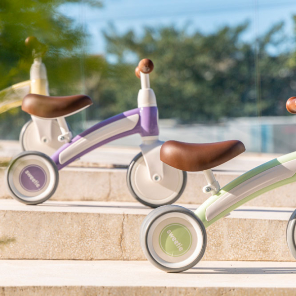 Bicicletă fără pedale Qplay Sweetie Beige Cream Metal / Pentru copii photo 3