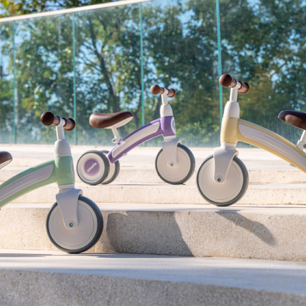 Bicicletă fără pedale Qplay Sweetie Beige Cream Metal / Pentru copii photo 5