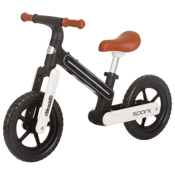 Bicicletă fără pedale Chipolino Spark 12" Black White Oțel / Pentru copii photo 1