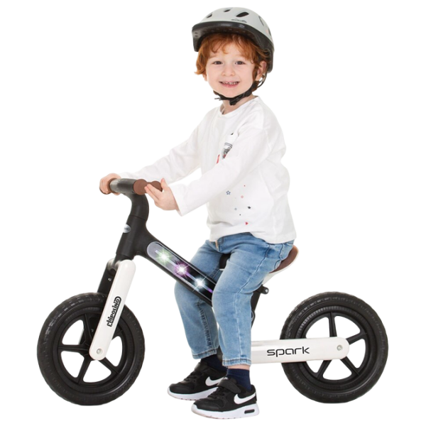 Bicicletă fără pedale Chipolino Spark 12" Black White Oțel / Pentru copii photo 4