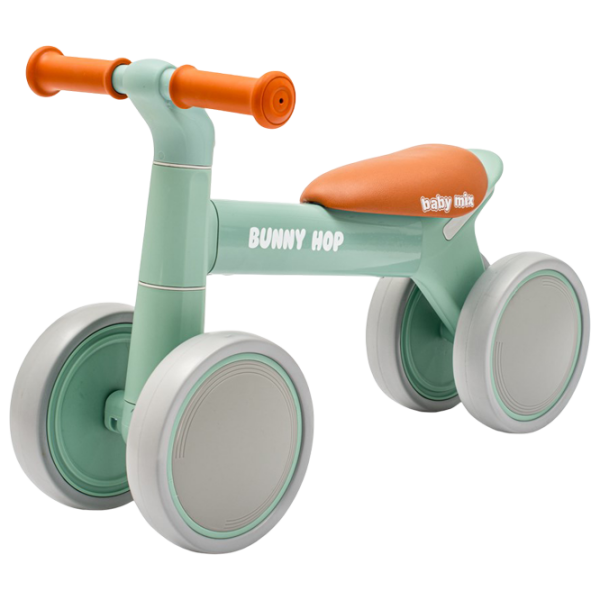 Bicicletă fără pedale Baby Mix Bunny Hop Ultralight Green Brown Plastic / Pentru copii photo 1