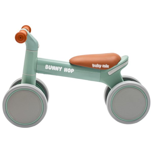 Bicicletă fără pedale Baby Mix Bunny Hop Ultralight Green Brown Plastic / Pentru copii photo 2
