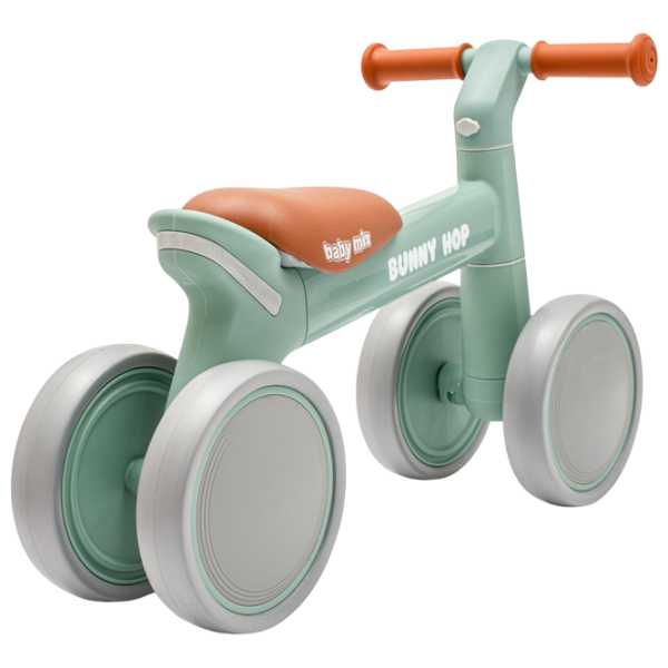 Bicicletă fără pedale Baby Mix Bunny Hop Ultralight Green Brown Plastic / Pentru copii photo 3