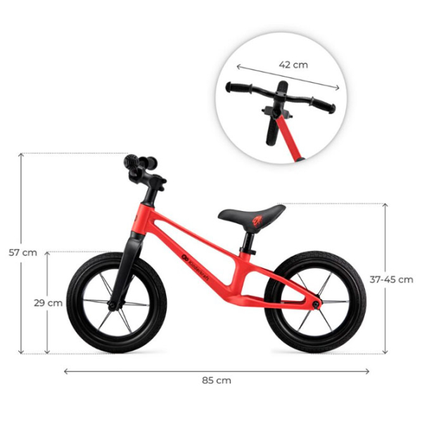 Bicicletă fără pedale KinderKraft Eter Red Black Polimer / Pentru copii photo 6