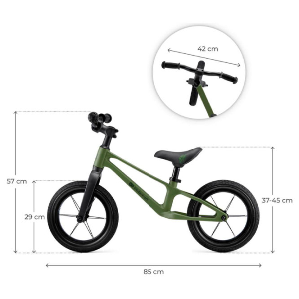 Bicicletă fără pedale KinderKraft Eter Green Black Polimer / Pentru copii photo 5
