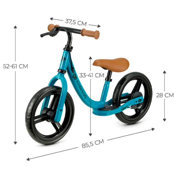 Bicicletă fără pedale KinderKraft Space 12" Pink Dark Oțel / Pentru copii photo 5