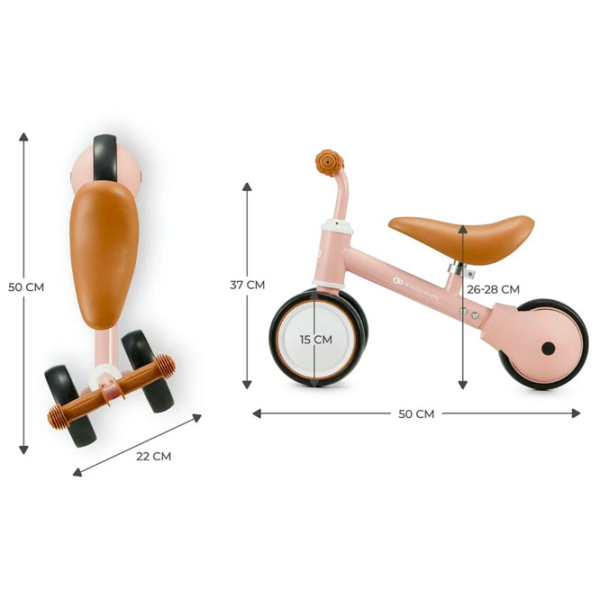 Bicicletă fără pedale KinderKraft Cutie 5.9" Pink White Metal / Pentru copii photo 5