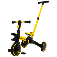 Bicicletă fără pedale Ramiz Happy Bike Sportrike Yellow Black Oțel / Pentru copii