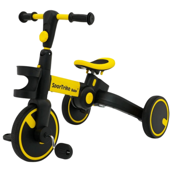 Bicicletă fără pedale Ramiz Happy Bike Sportrike Yellow Black Oțel / Pentru copii photo 2
