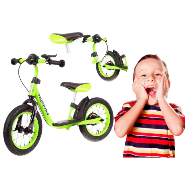 Bicicletă fără pedale SportTrike Balancer 12" 12" Green Black Oțel / Pentru copii photo 5