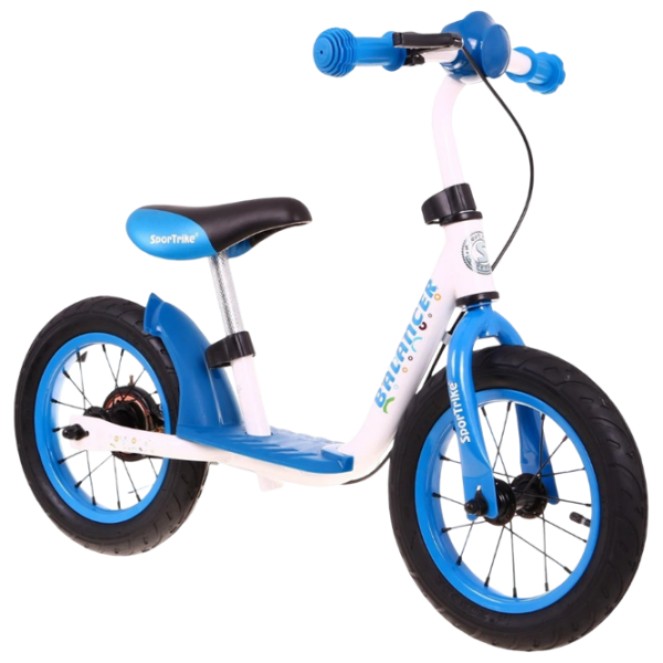Bicicletă fără pedale SportTrike Balancer 12" 12" Blue White Oțel / Pentru copii photo 1