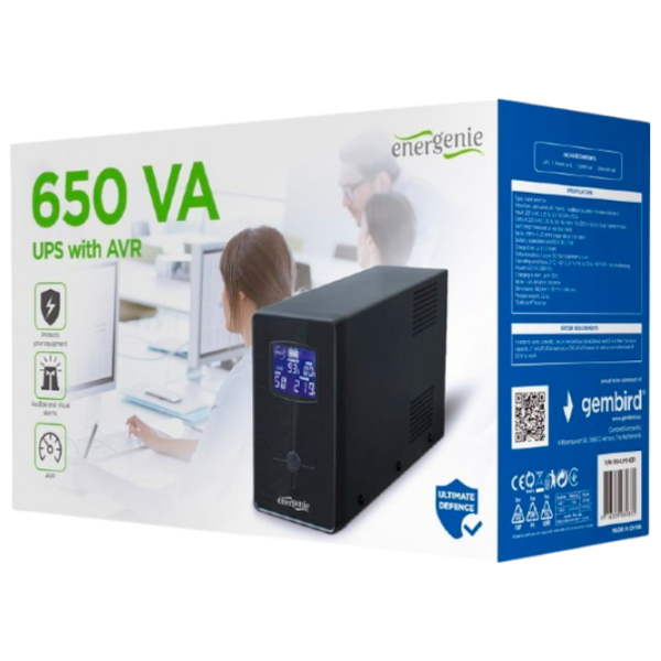 ИБП Gembird EG-UPS-031 (390 / 650) Черный  photo 4
